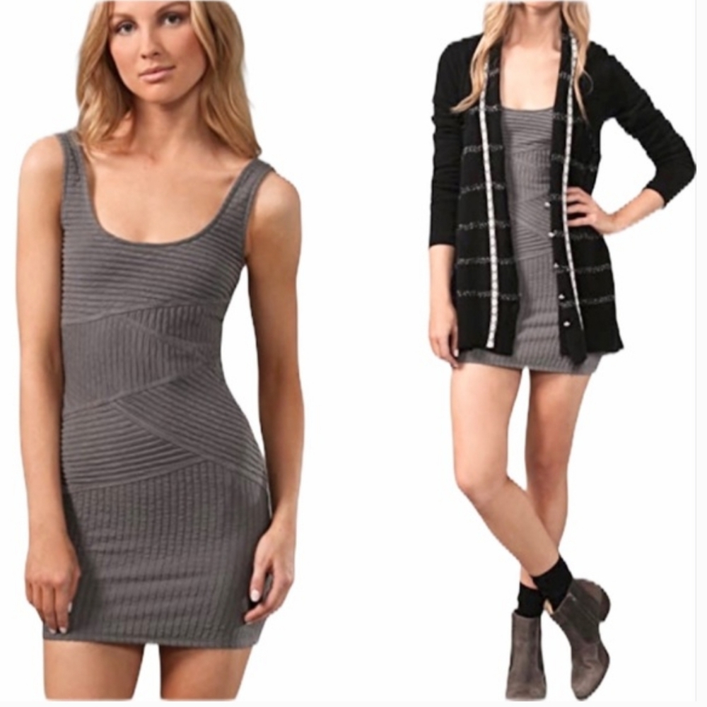 Free People feeling fancy body con mini ribbed dress Size Large
